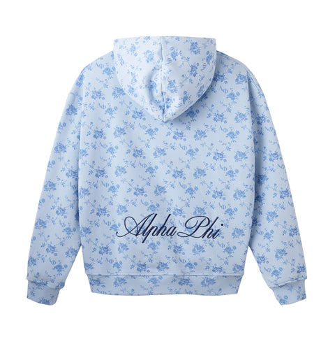 Alpha Phi "All-Over Floral Print" Hoodie
