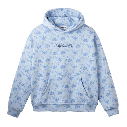 Alpha Phi "All-Over Floral Print" Hoodie