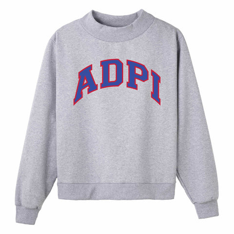 Blue and Red Campus Colors Sorority Mock Neck