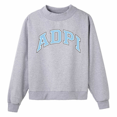 Light Blue Campus Colors Sorority Mock Neck