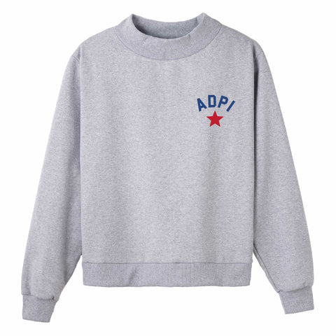 Minor Star Embroidered Sorority Mock Neck