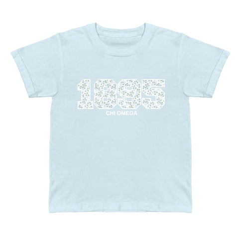 "Cerulean Bloom" Printed Sorority Baby Tee