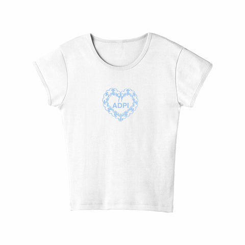 Heartlace Printed Sorority Baby Tee