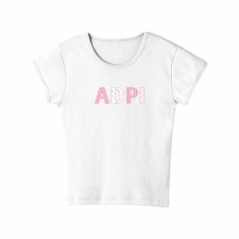 Petal Patchwork Printed Sorority Baby Tee