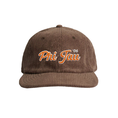 Retro Script Embroidered Fraternity Corduroy Cap