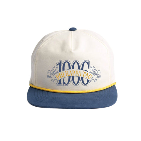 Blue Ribbon Embroidered Fraternity Rope Hat