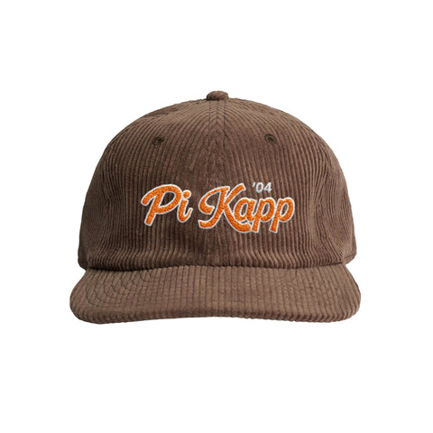Retro Script Embroidered Fraternity Corduroy Cap