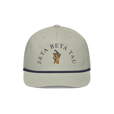 Tiger Golf Rope Hat-Zeta Beta Tau-cream, tan