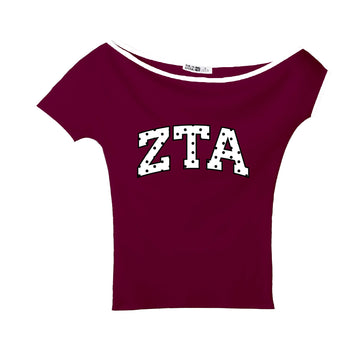 Spot On Bordeaux Sorority Marina Top