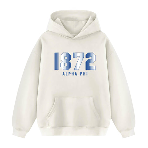 Pinstripe Year Cream Hoodie JMU Pre-order Fall '25
