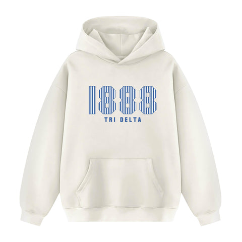 Pinstripe Year Cream Hoodie JMU Pre-order Fall '25