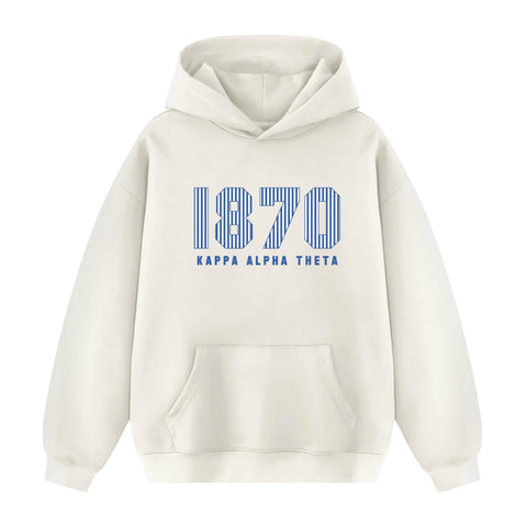 Pinstripe Year Cream Hoodie JMU Pre-order Fall '25