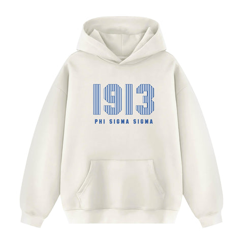Pinstripe Year Cream Hoodie JMU Pre-order Fall '25