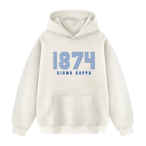 Pinstripe Year Cream Hoodie JMU Pre-order Fall '25