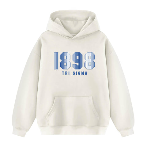 Pinstripe Year Cream Hoodie JMU Pre-order Fall '25