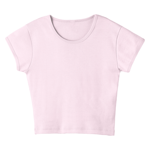 Venice Tee, cropped fitted cap sleeve baby tee in BB Blush color