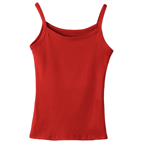 Hermosa Tank, custom full-length spaghetti strap tank top in Cherry Whisper color