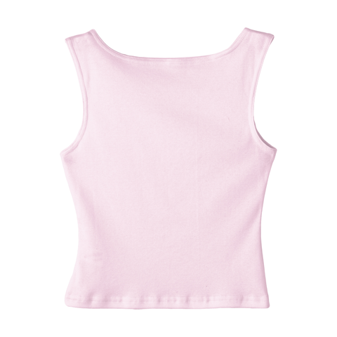 Santa Cruz Tank, custom cropped fitted tank top with boat neck in BB Blush color