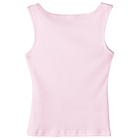 Santa Cruz Tank, custom full-length fitted tank top with boat neck in BB Blush color
