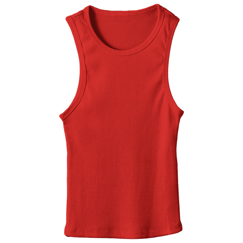 Santa Monica Tank, custom fitted full-length tank top in Cherry Whisper color