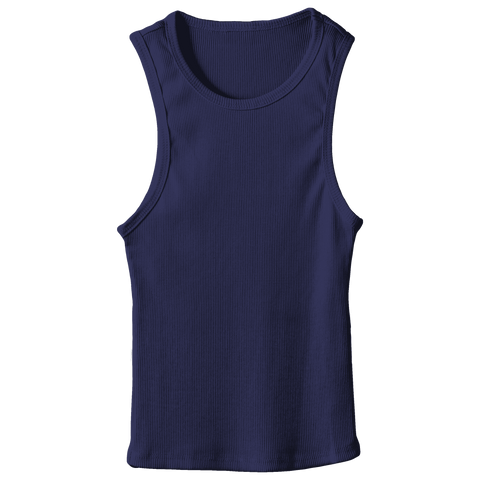 Santa Monica Tank, custom fitted full-length tank top in Midnight Chic color