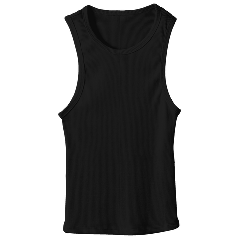 Santa Monica Tank, custom fitted full-length tank top in Onyx Black color