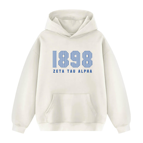 Pinstripe Year Cream Hoodie JMU Pre-order Fall '25