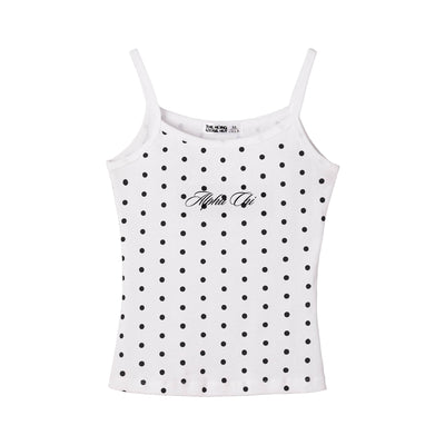 Spotted Essential Embroidered Sorority White Tank