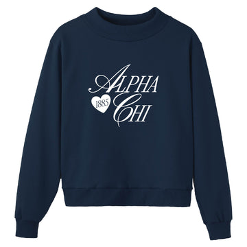 Adorn Navy Sorority Mock Neck