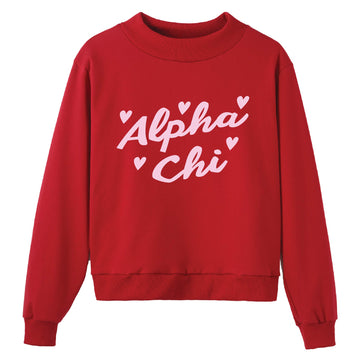 Heartbeat Red Sorority Mock Neck