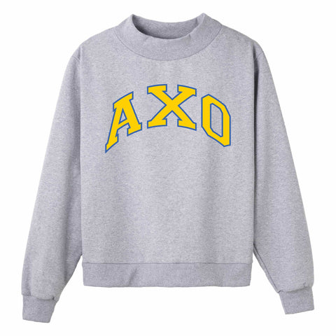 Light Blue and Gold Campus Colors Sorority Mock Neck