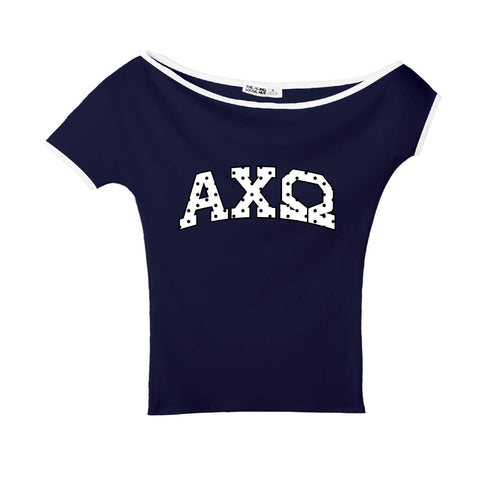 Spot On Navy Sorority Marina Top
