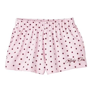 Spotted Essential Embroidered Sorority Pink Shorts