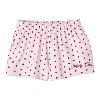 Spotted Essential Embroidered Sorority Pink Shorts