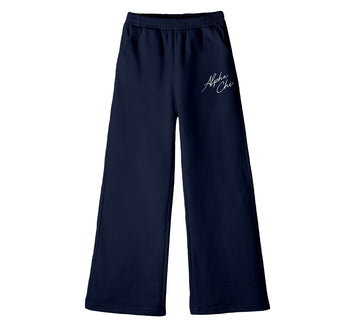 Crimson Script Navy Sorority Flare Sweats