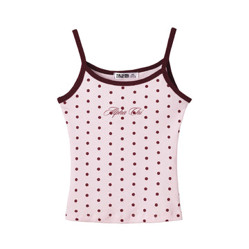 Spotted Essential Embroidered Sorority Pink Tank