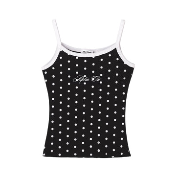 Spotted Essential Embroidered Sorority Black Tank