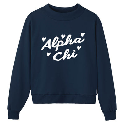 Heartbeat Navy Sorority Mock Neck