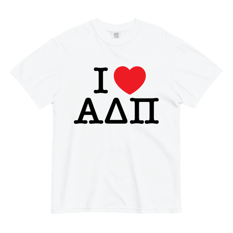 I Heart Tee-Alpha Delta Pi-Small-white