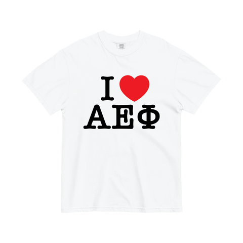 I Heart Tee-Alpha Epsilon Phi-Small-white