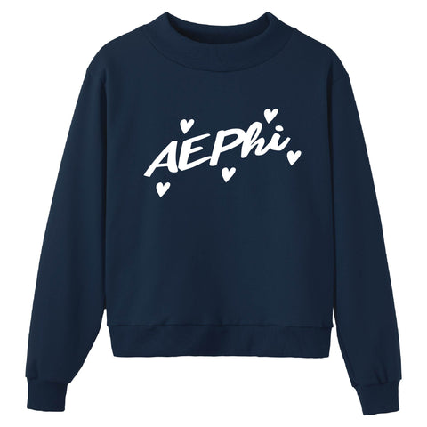 Heartbeat Navy Sorority Mock Neck