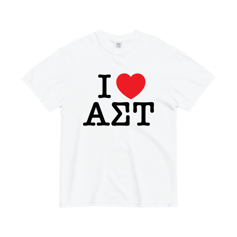 I Heart Tee-Alpha Sigma Tau-Small-white