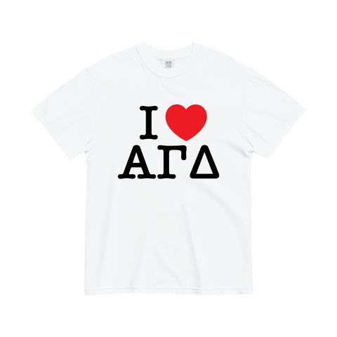 I Heart Tee-Alpha Gamma Delta-Small-white