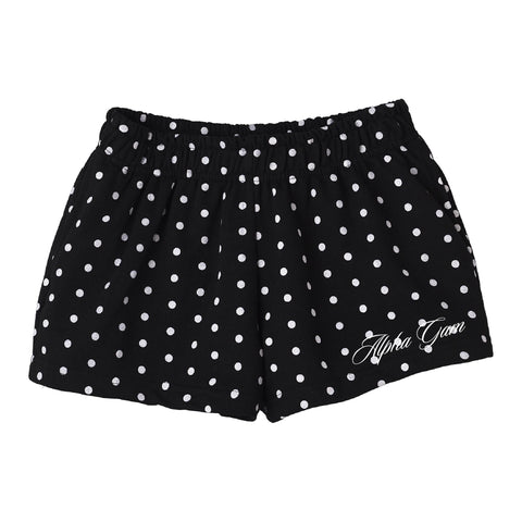 Spotted Essential Embroidered Sorority Black Shorts