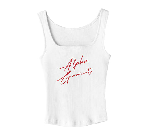 With Love White Sorority Tank