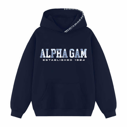 Pieced Together Hood Stitch Sorority Hoodie
