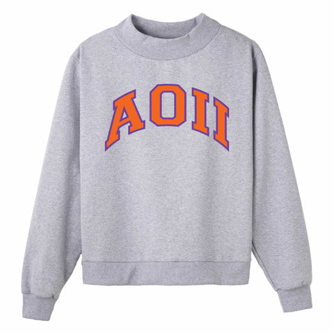 Purple and Orange Campus Colors Sorority Mock Neck