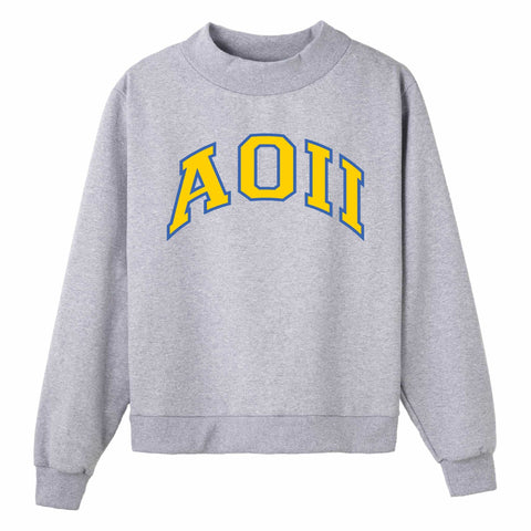 Light Blue and Gold Campus Colors Sorority Mock Neck