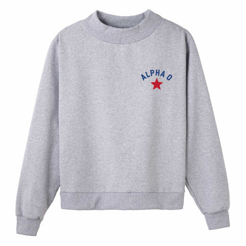 Minor Star Embroidered Sorority Mock Neck