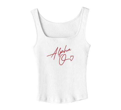 With Love White Sorority Tank